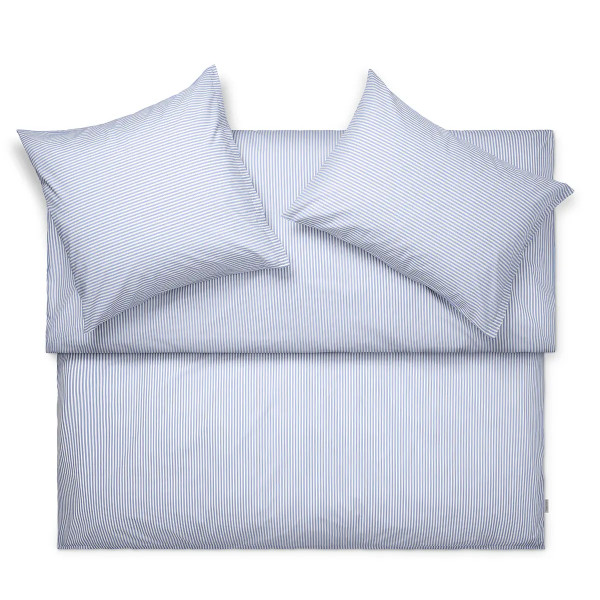 Schlossberg Bari Popeline 135x200cm, 80x80cm bleu