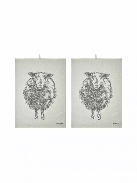 Proflax Geschirrtuch 2 Stück "Schaf" 50x70cm